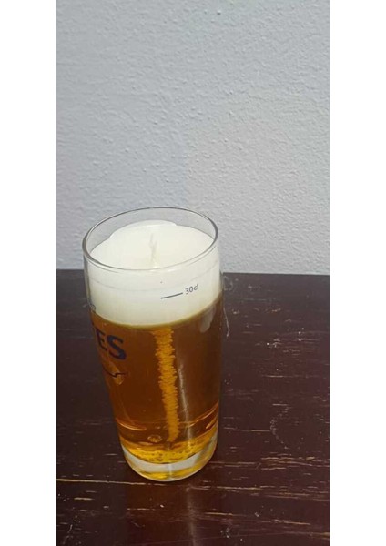 Dekoratif Jel&bira Görünümlü Düz Köpüklü Mum (Kokusuz)