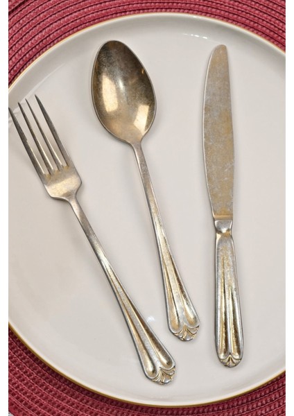 Maya Eskitme Gold Yemek Çatal Kaşık Bıçak Takımı 18 Parça fırsatları