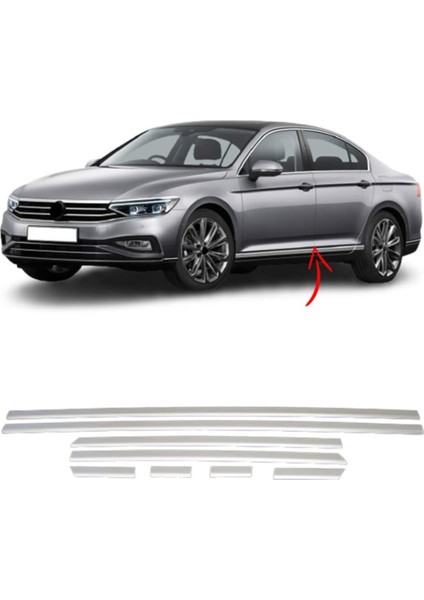 Volkswagen Passat B8 Krom Yan Kapı Çıtası 8 Prç (2015 ve Üzeri)