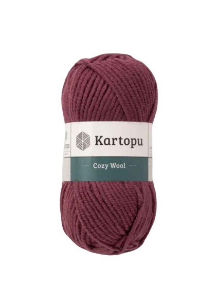 Cozy Wool K1707 Mürdüm %25 Yün Karışımlı Kalın Örgü Ipi Atkı & Bere Ipi