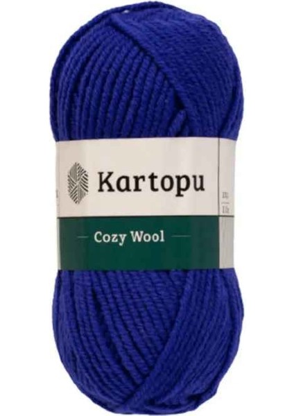 Cozy Wool K1624 Menekşe Mavi %25 Yün Karışımlı Kalın Örgü Ipi Atkı& Bere Ipi