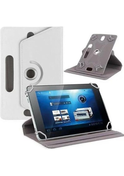 Tcl Tab 10L 10.1" Dönerlı Standlı Deri Tablet Kılıfı