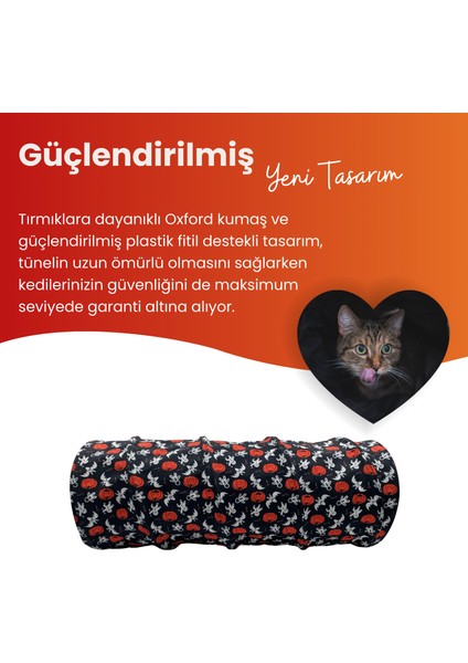 Taşınabilir ve Katlanabilir Dayanıklı Kedi Tüneli 60 cm Kedi Saklanma Tüneli Kediler Için Uyku Alanı