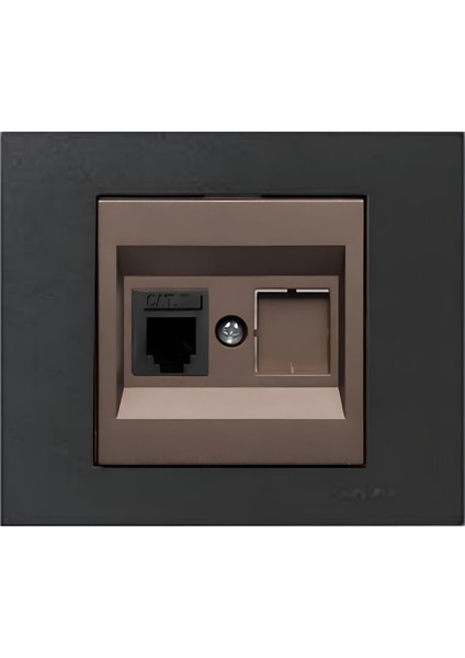 Grano Metalik Numeris Telefon Prizi Mocha + Siyah Çerçeve