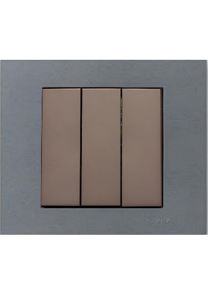 Grano Metalik Üçlü Anahtar Mocha + Füme Çerçeve