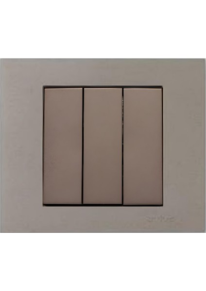 Grano Metalik Üçlü Anahtar Mocha + Antrasit Çerçeve