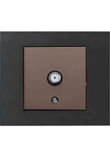 Grano Metalik F Konnektör Uydu Prizi Mocha + Siyah Çerçeve