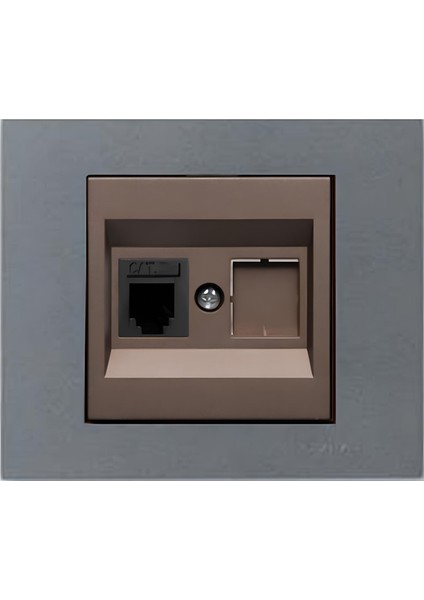 Grano Metalik Numeris Telefon Prizi Mocha + Füme Çerçeve