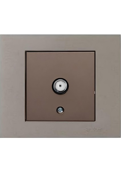Grano Metalik F Konnektör Uydu Prizi Mocha + Antrasit Çerçeve