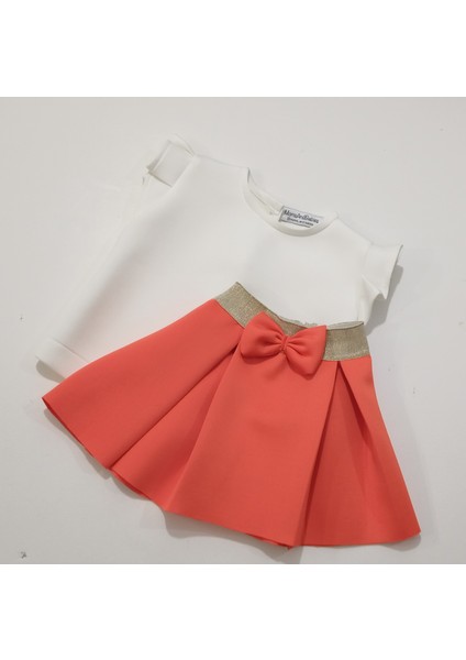 Çocuk Bluz Etek Takım Çocuk Ikili Etek Takım Turuncu - Mor - Beyaz Dalgıç Kumaş 0 - 5 Yaş fiyatları