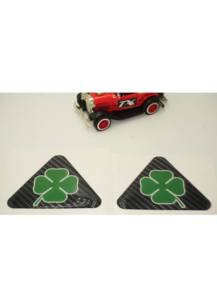 Dktuning Alfa Romeo Yonca Logo Yan Çamurluk 3m 3D Karbon Damla Logo Amblem Seti