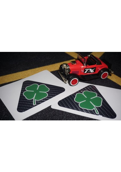 Dktuning Alfa Romeo Yonca Logo Yan Çamurluk 3m 3D Karbon Damla Logo Amblem Seti