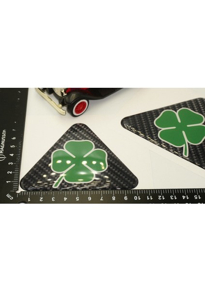 Dktuning Alfa Romeo Yonca Logo Yan Çamurluk 3m 3D Karbon Damla Logo Amblem Seti