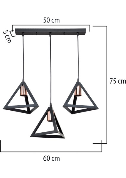 Ag Light Design Siyah Sarkıt Avize Salon Mutfak Koridor Yatak Odası Lamba