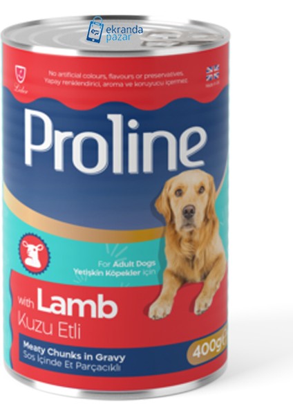 Kuzu Etli Sos Içinde Et Parçalı Köpek Konserve 20ADET 400GR Lamb Kuzulu Köpek Yaş Mama