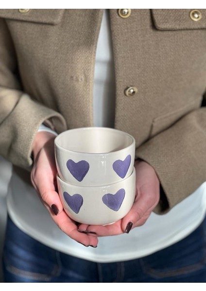 2 Li Mor Kalpli Çerezlik Kase