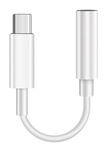 Usb-C To Headphone Jack Apple Iphone 15 Uyumlu Dönüştürücü Adaptör Beyaz UC11