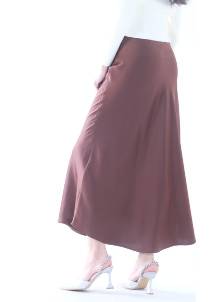 Kahve Bel Lastikli Saten Etek 3979463.05 fırsatları