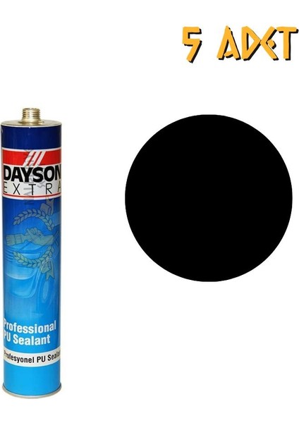 Extra Poliüretan Mastik Yapıştırıcı Siyah 280 Ml. - 5 Adet