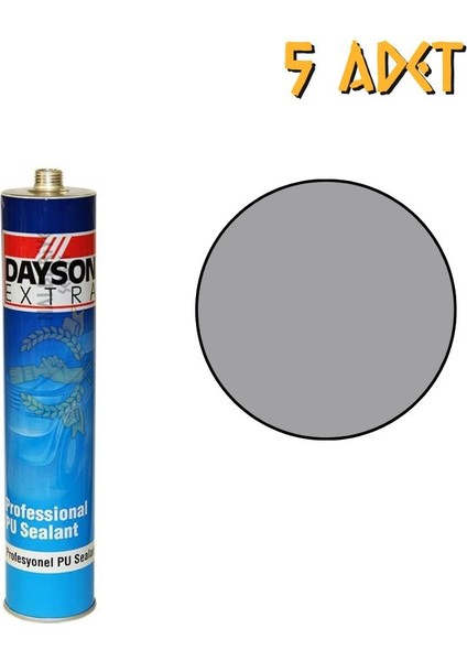 Extra Poliüretan Mastik Yapıştırıcı Gri 280 Ml. - 5 Adet