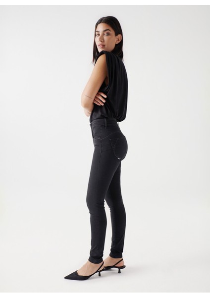 Orta Bel Slim Paça Skinny Fit Siyah Kadın Denim Pantolon 21007051 modelleri