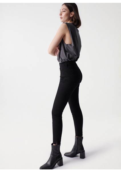 Yüksek Bel Skinny Paça Skinny Fit Siyah Kadın Denim Pantolon 21001300 modelleri