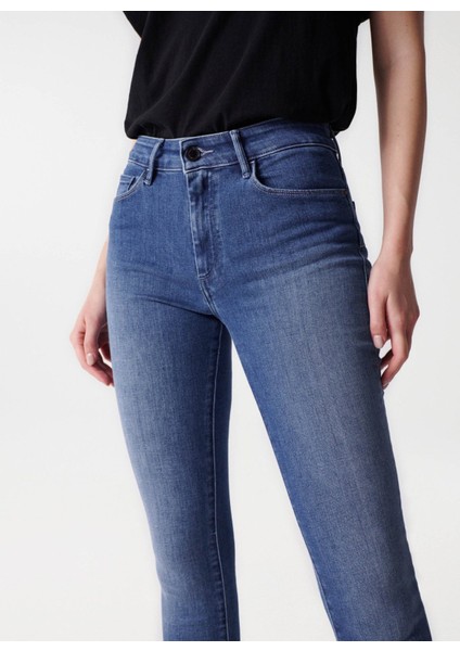 Orta Bel Slim Paça Skinny Fit Mavi Kadın Denim Pantolon 21005345