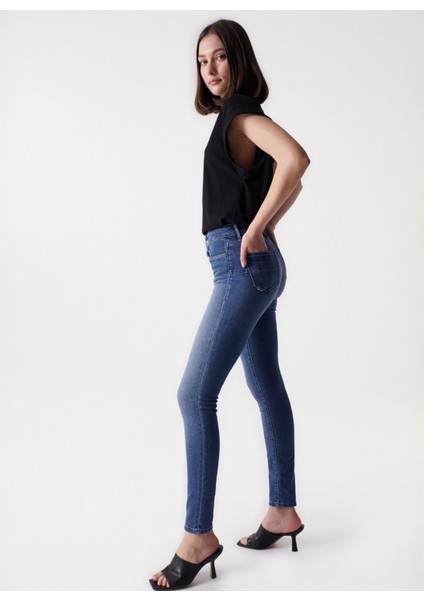 Orta Bel Slim Paça Skinny Fit Mavi Kadın Denim Pantolon 21005345 fiyatları