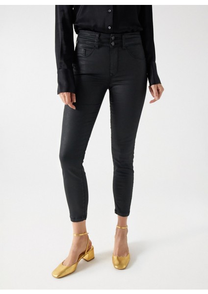 Orta Bel Skinny Paça Cropped Fit Siyah Kadın Denim Pantolon 21001085 fiyatları