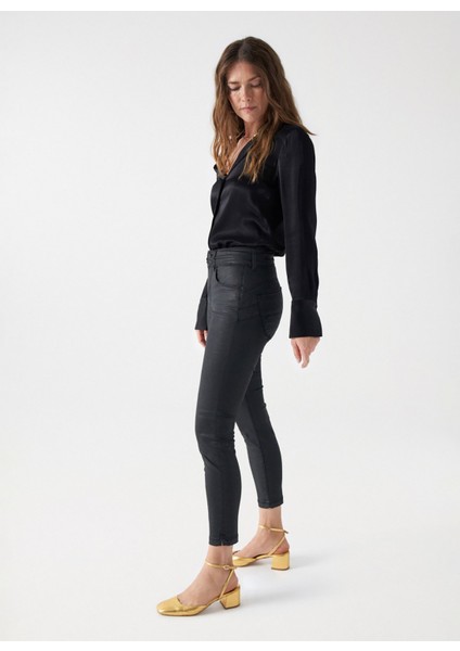 Orta Bel Skinny Paça Cropped Fit Siyah Kadın Denim Pantolon 21001085 modelleri