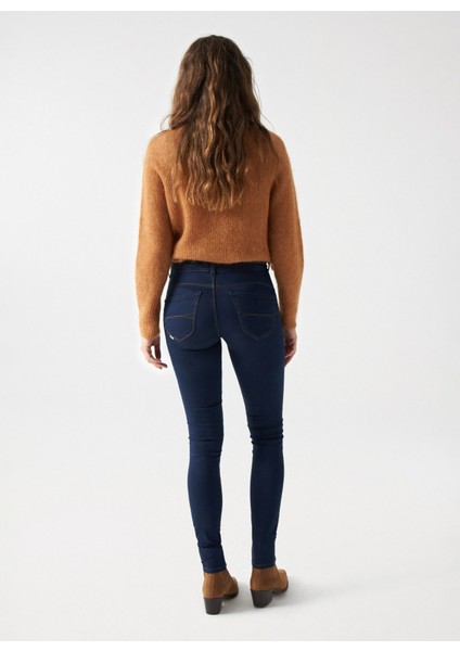 Orta Bel Skinny Paça Skinny Fit Koyu Mavi Kadın Denim Pantolon 21001382 fırsatları