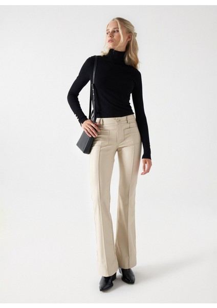 Normal Bel Normal Kırık Beyaz Kadın Pantolon 21006902