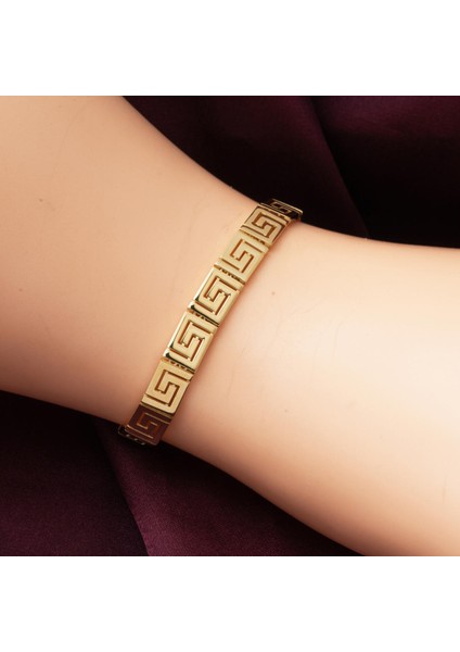 14 Ayar Taşsız Versace Tasarım Altın Takı Seti
