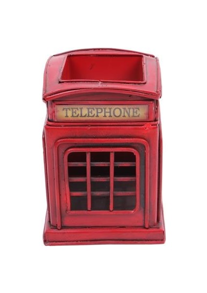 Dekoratif Metal Londra Telefon Kulübesi Kalemlik Vintage k