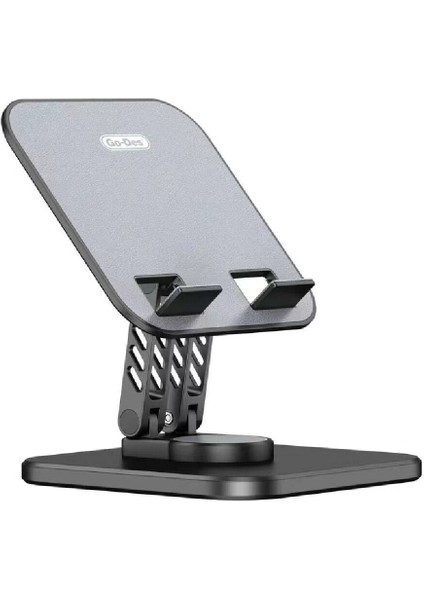 Metal Telefon ve Tablet Standı Go Des GD-HD776 Taşınabilir Katlanabilir 360 Dönebilen Siyah