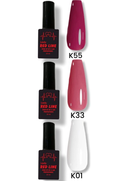 Kalıcı Oje 10 Ml 3 Lü Set K55 K33 K01