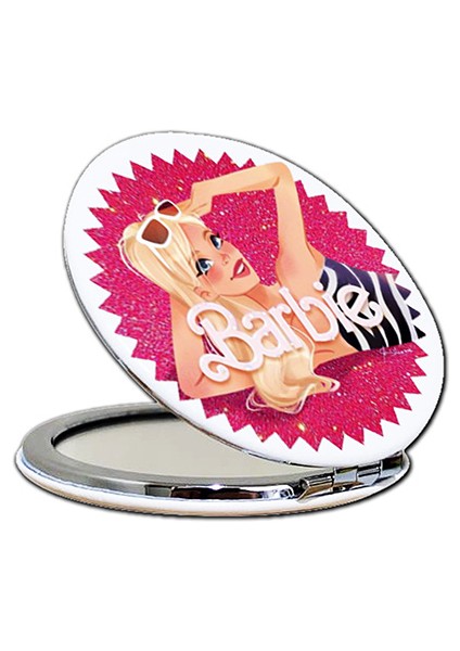 Barbie Baskılı Ayna Yuvarlak Kişiye Özel Isim Baskılı Cep Aynası 7 Cm (Kapaklı Ve Büyüteçli) fiyatları