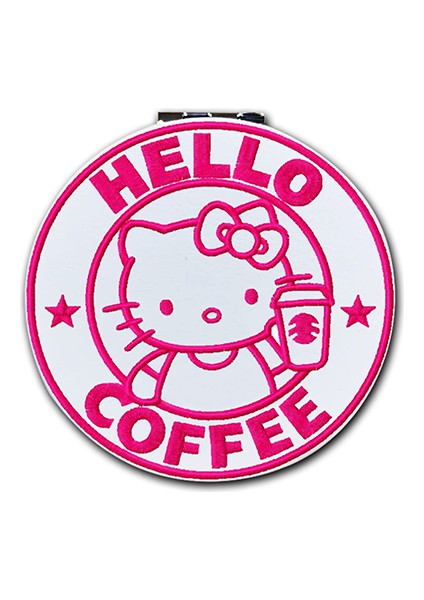 Hello Kitty Baskılı Ayna Yuvarlak Kişiye Özel Isim Baskılı Cep Aynası 7 Cm (Kapaklı Ve Büyüteçli)