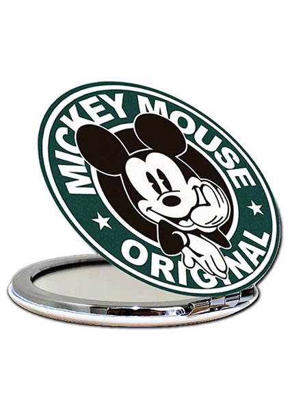 Mickey Mouse Baskılı Ayna Yuvarlak Kişiye Özel Isim Baskılı Cep Aynası 7 Cm (Kapaklı Ve Büyüteçli) modelleri