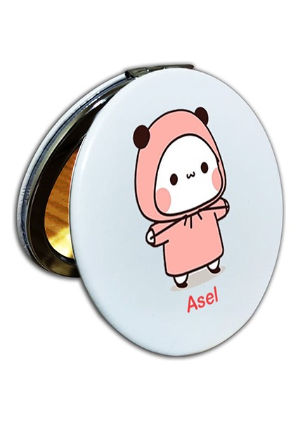 Dudu Bubu Baskılı Ayna Kişiye Özel Isim Baskılı Cep Aynası 7 Cm Ayıcık Çift Sevgili (Kapaklı Ve Büyüteçli) modelleri
