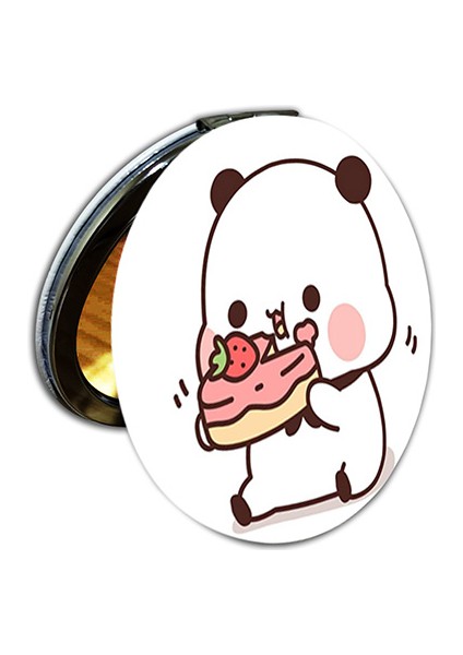 Dudu Bubu Baskılı Ayna 2'Li Set Kişiye Özel Isim Baskılı Cep Aynası 7 Cm Ayıcık Çift Sevgili (Kapaklı Ve Büyüteçli) modelleri