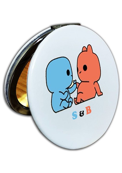 Evie Kinie Baskılı Ayna Kişiye Özel Isim Baskılı Cep Aynası 7 Cm Ayıcık Çift Sevgili (Kapaklı Ve Büyüteçli) fiyatları