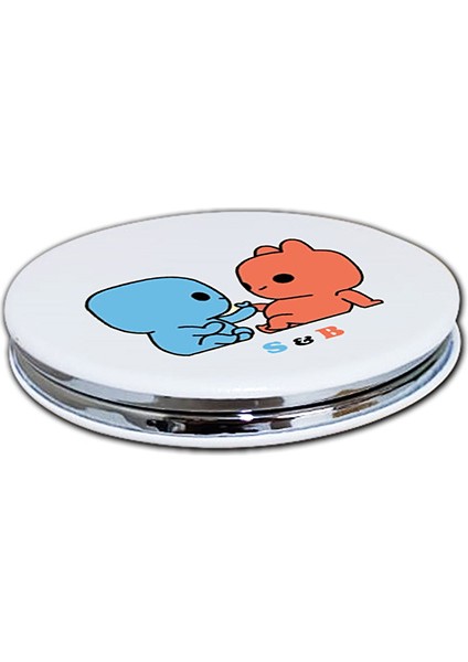 Evie Kinie Baskılı Ayna Kişiye Özel Isim Baskılı Cep Aynası 7 Cm Ayıcık Çift Sevgili (Kapaklı Ve Büyüteçli) modelleri