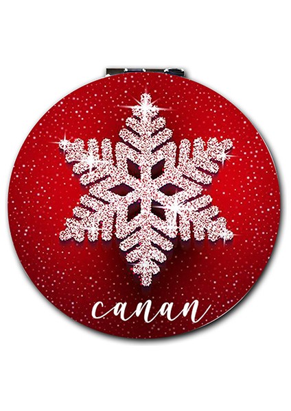 Yılbaşı Yeni Yıl Baskılı Ayna Yuvarlak Kişiye Özel Isim Baskılı Cep Aynası 7 Cm (Kapaklı Ve Büyüteçli)
