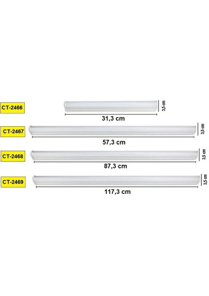 20 Adet Eklenebilir Anahtarlı T5 Ledli Bant ARM.(12W)