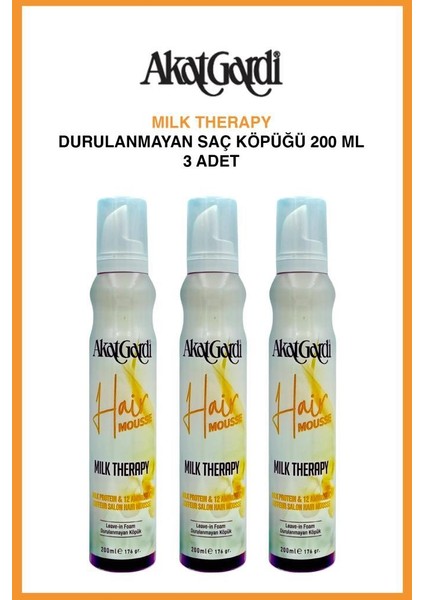 Akat gardi Milk Therapy Saç Köpüğü  200 Ml X3