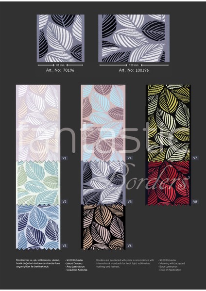 Aksesuar (10 Cm. Genişlik - 3,5 Mt. Uzunluk) modelleri