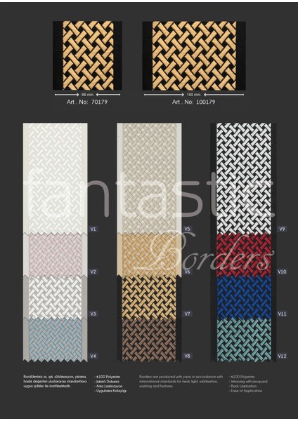 Hasır Desenli Dokuma Geniş Perde Bordür / Aksesuar (10 Cm. Genişlik - 3,5 Mt. Uzunluk) modelleri