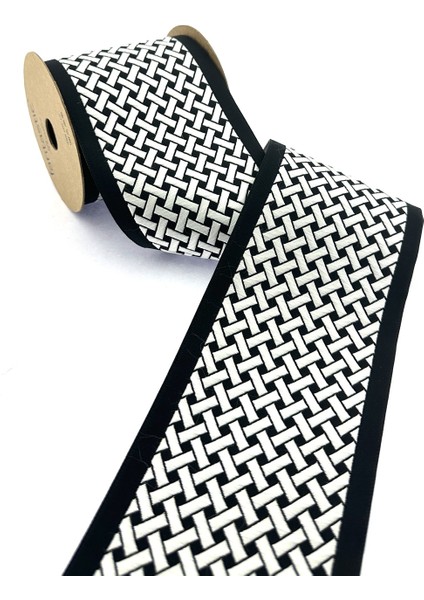 Hasır Desenli Dokuma Geniş Perde Bordür / Aksesuar (10 Cm. Genişlik - 3,5 Mt. Uzunluk)