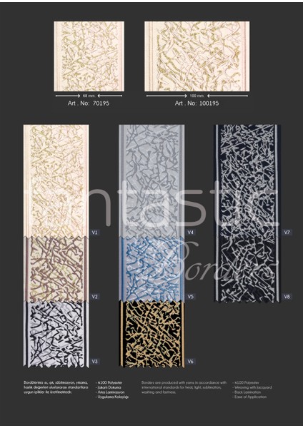 Mermer Desenli Dokuma Geniş Perde Bordür / Aksesuar (10 Cm. Genişlik - 3,5 Mt. Uzunluk) modelleri